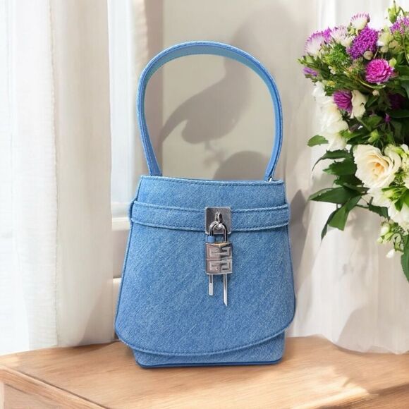 NWT Givenchy Shark Lock Denim Bucket Bag - Picture 1 of 9